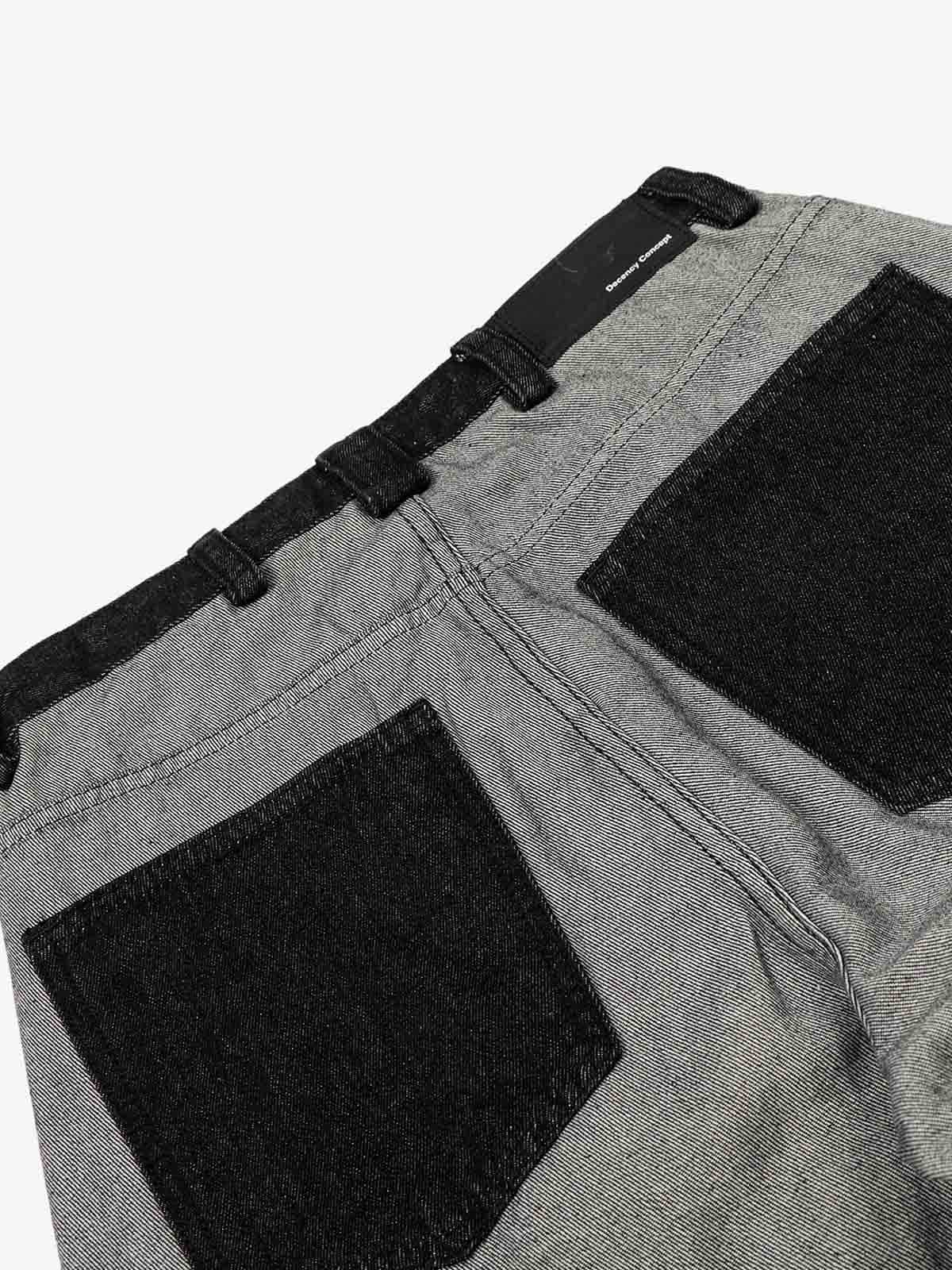 Distressed Reverse Design Large Pocket Printed Jeans - 2568 