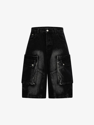 Cargo Multi-Pocket Denim Jorts