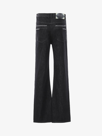 Vintage Contrast Trim Dark Wash Jeans