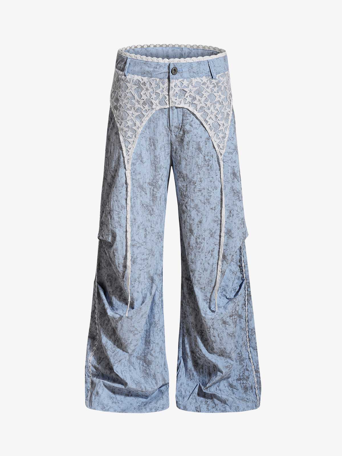 Star Lace Patchwork Casual Pants