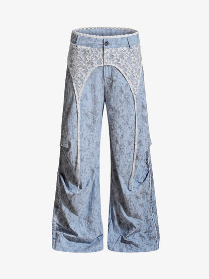 Star Lace Patchwork Casual Pants