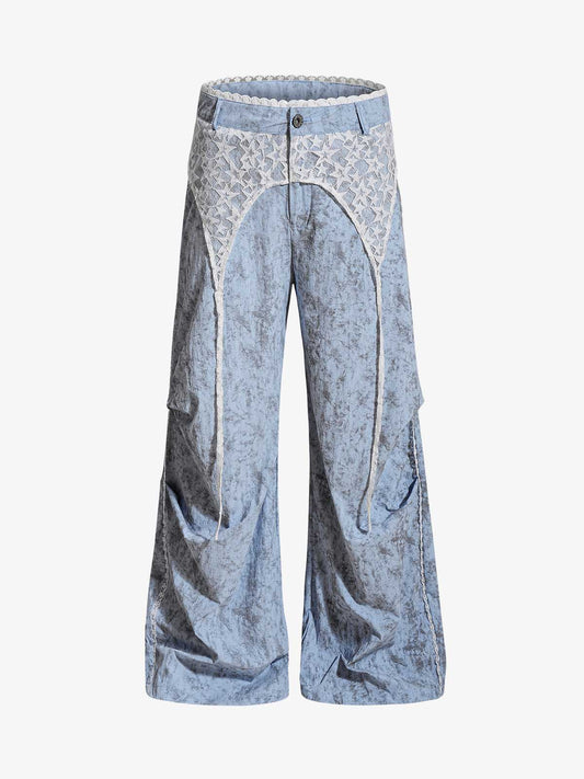 Star Lace Patchwork Casual Pants
