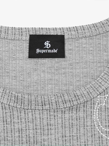 Ribbed Knit Long Sleeve T-Shirt – Soft Cotton Blend Base Layer