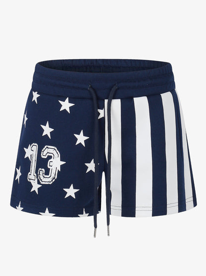 Streetwear Flag Graphic Mini Shorts