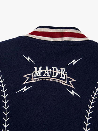 Baseball Stitch Embroidered Varsity Jacket 