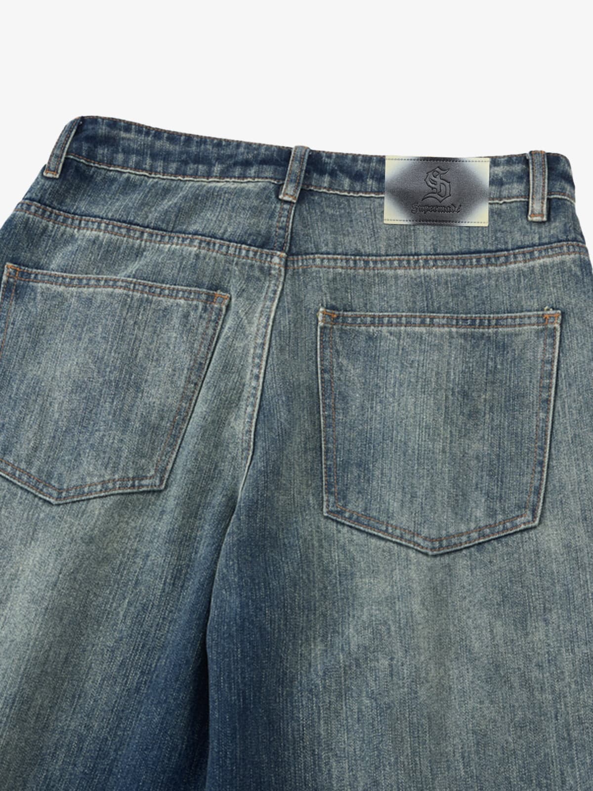 Vintage Pleated Fade Baggy Jeans 