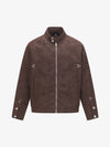 Suede Studded Zip Up Jacket 