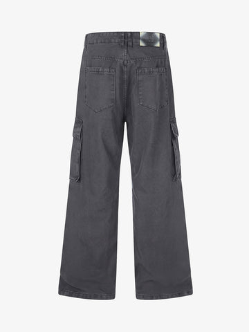 Studded Multi-Pocket Straight-Leg Work Pants
