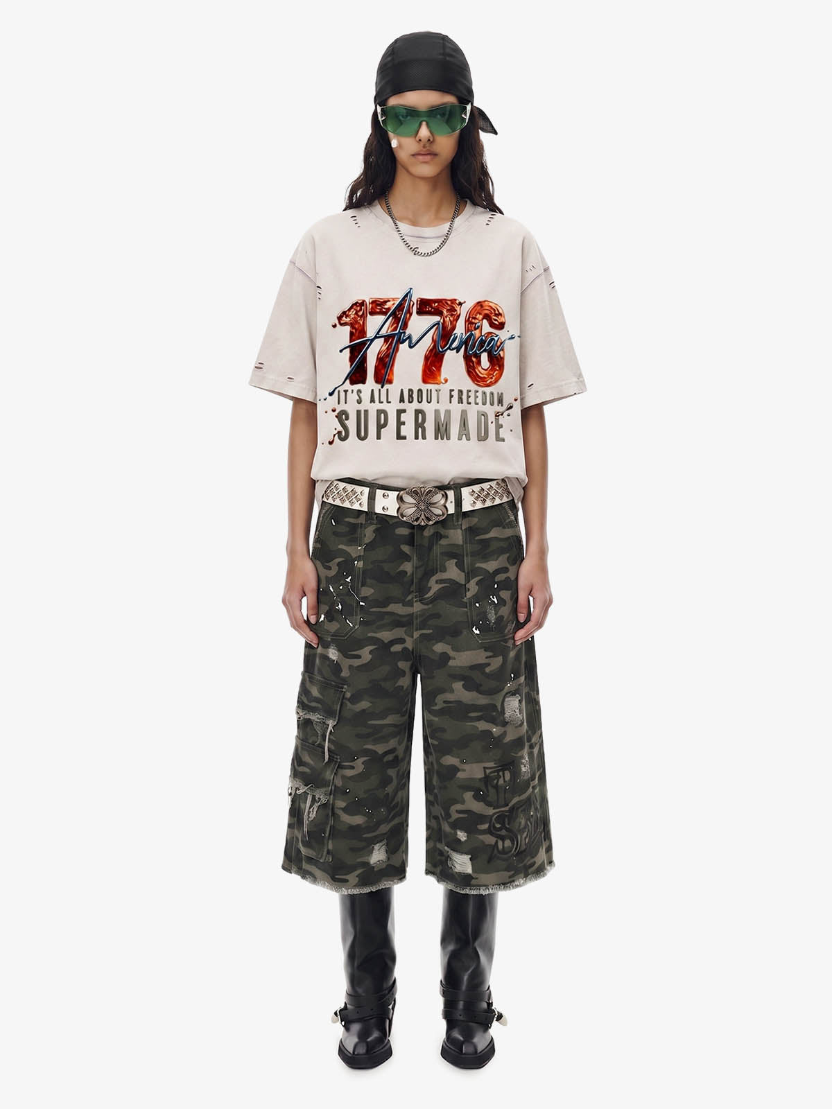 Liquid Metal Graphic Washed T-Shirt