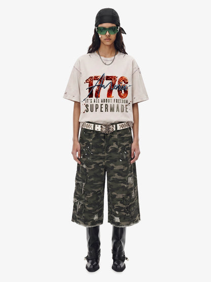 Liquid Metal Graphic Washed T-Shirt