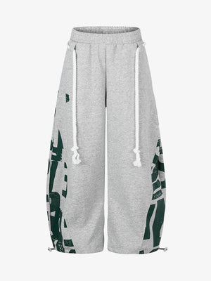 Streetwear Graffiti Drawstring Baggy Sweatpants
