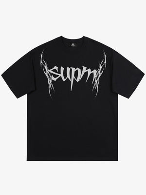 SUPM Gothic Sharp Letter Graphic T-Shirt 