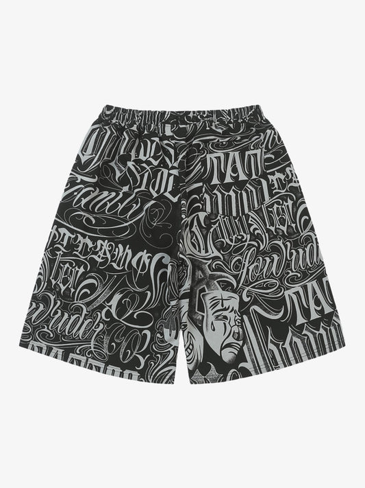 Black & White Graphic Lounge Shorts