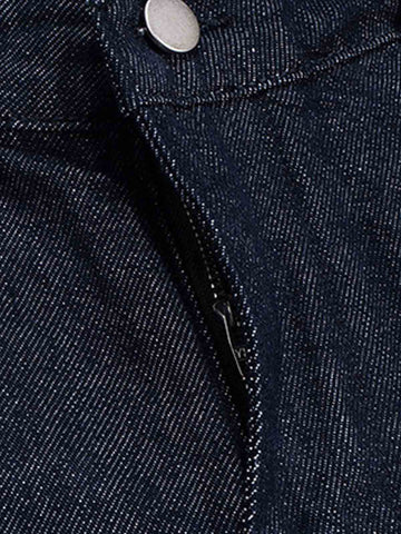 Pleated Panel Patchwork Denim Shorts 