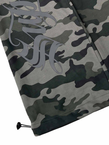 Fur Hood Cardigan Camouflage Set