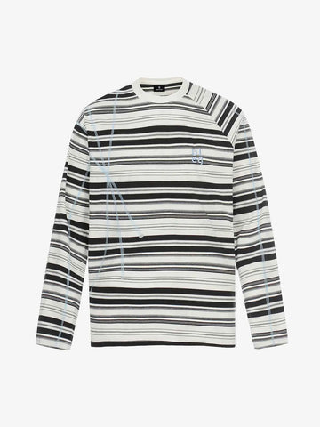 Color Block Striped Embroidered Long Sleeve T-Shirt 