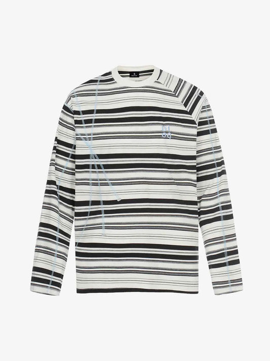 Color Block Striped Embroidered Long Sleeve T-Shirt 