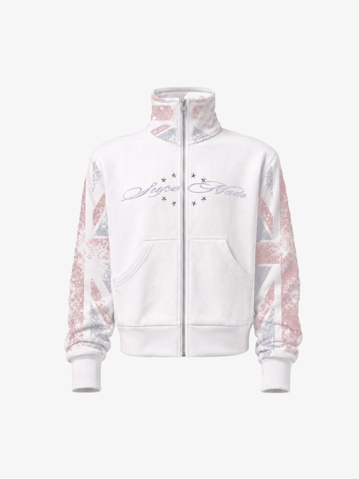 Flag Print Star Rivet Jacket