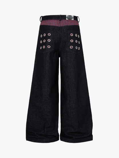 Plaid Patchwork Jeans