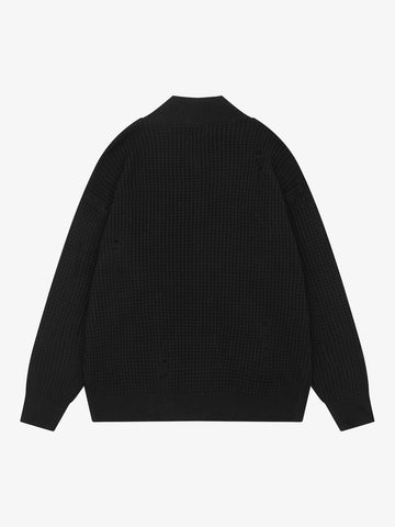 Badge Button Knit Cardigan Sweater