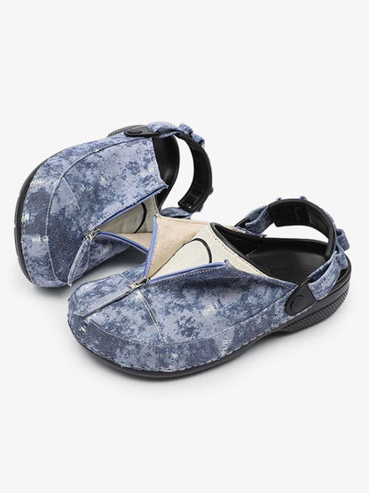 Faux Leather Slip-On Sandals