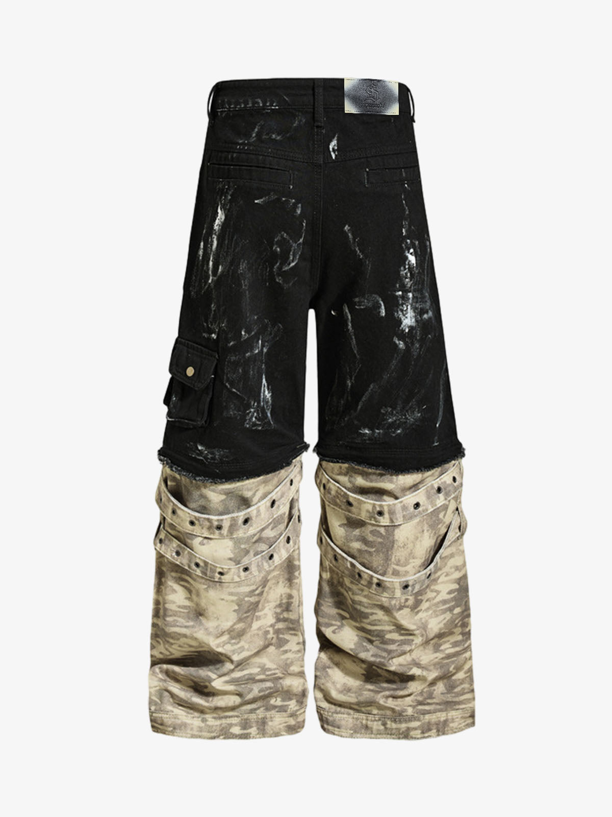 Deconstructed Layered Patchwork Cargo Pants