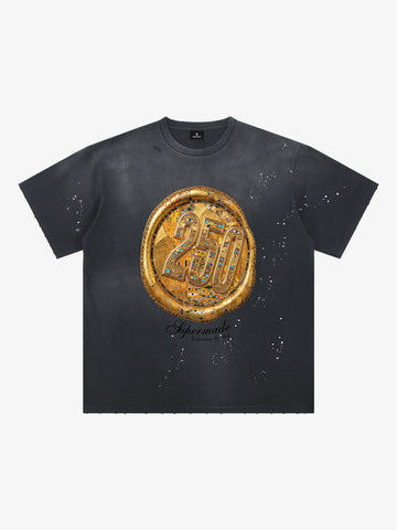 Vintage Gold Crest Graphic T-Shirt 