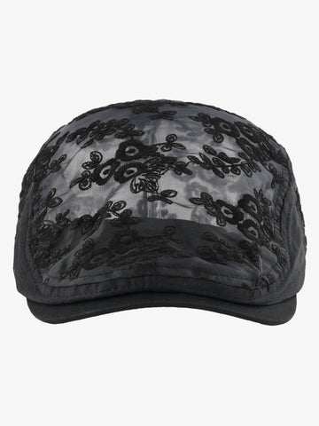 Embroidered Mesh Beret