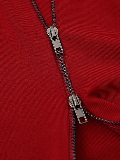 Retro Badge Zip-Up Track T-Shirt