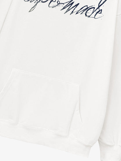 Metallic Script Letter Cross Graphic Hoodie 