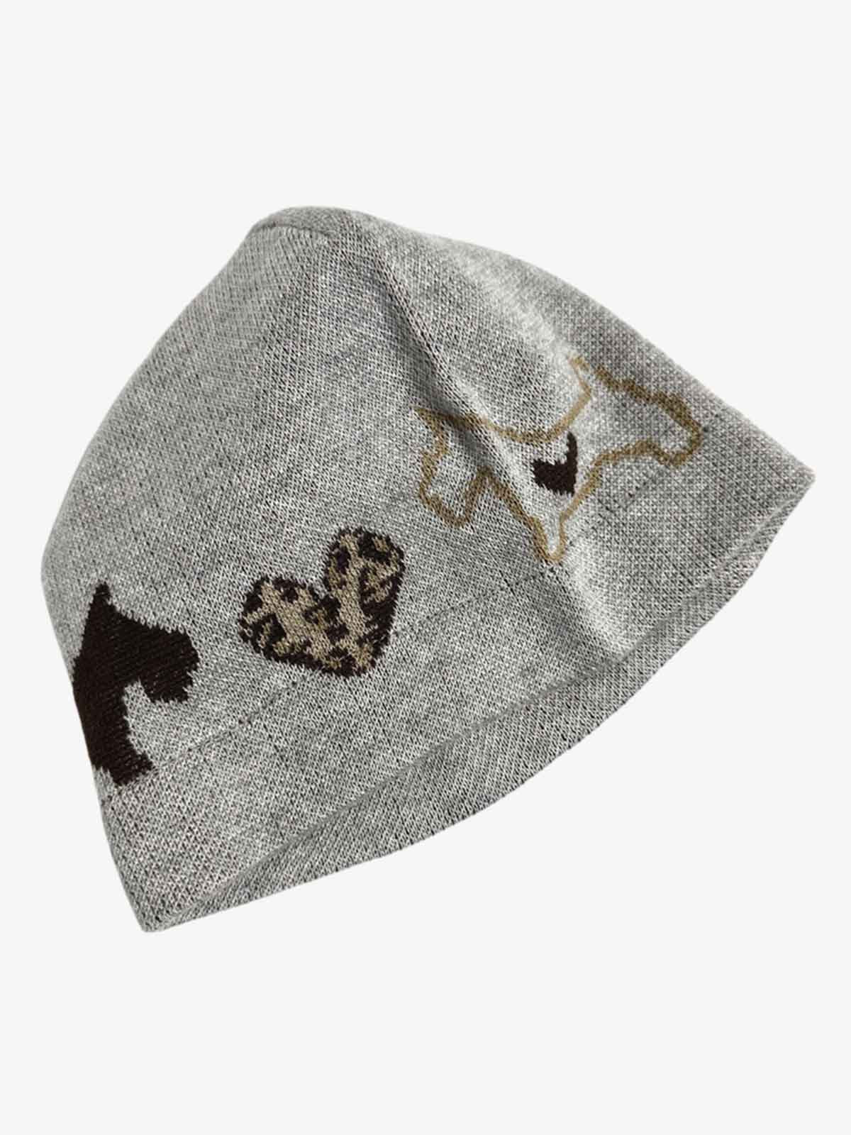 Leopard Heart & Dachshund Knit Beanie Hat 