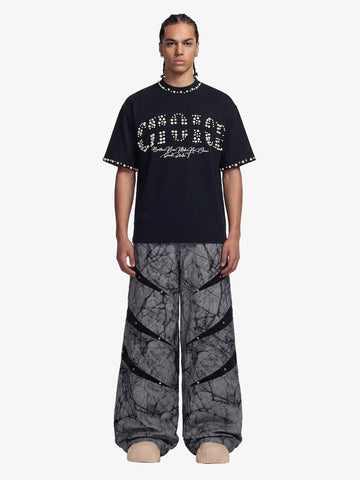 Elegant Pearl-Embellished Oversized T-Shirt 