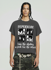 Gothic Text Graphic Cut-Off Sleeveless T-Shirt 