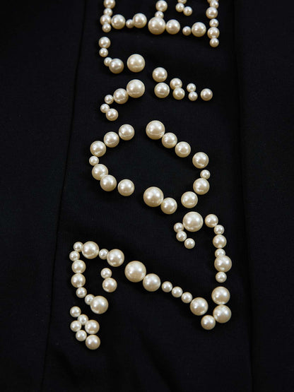 Pearl Embellished Wide-Leg Sweatpants 