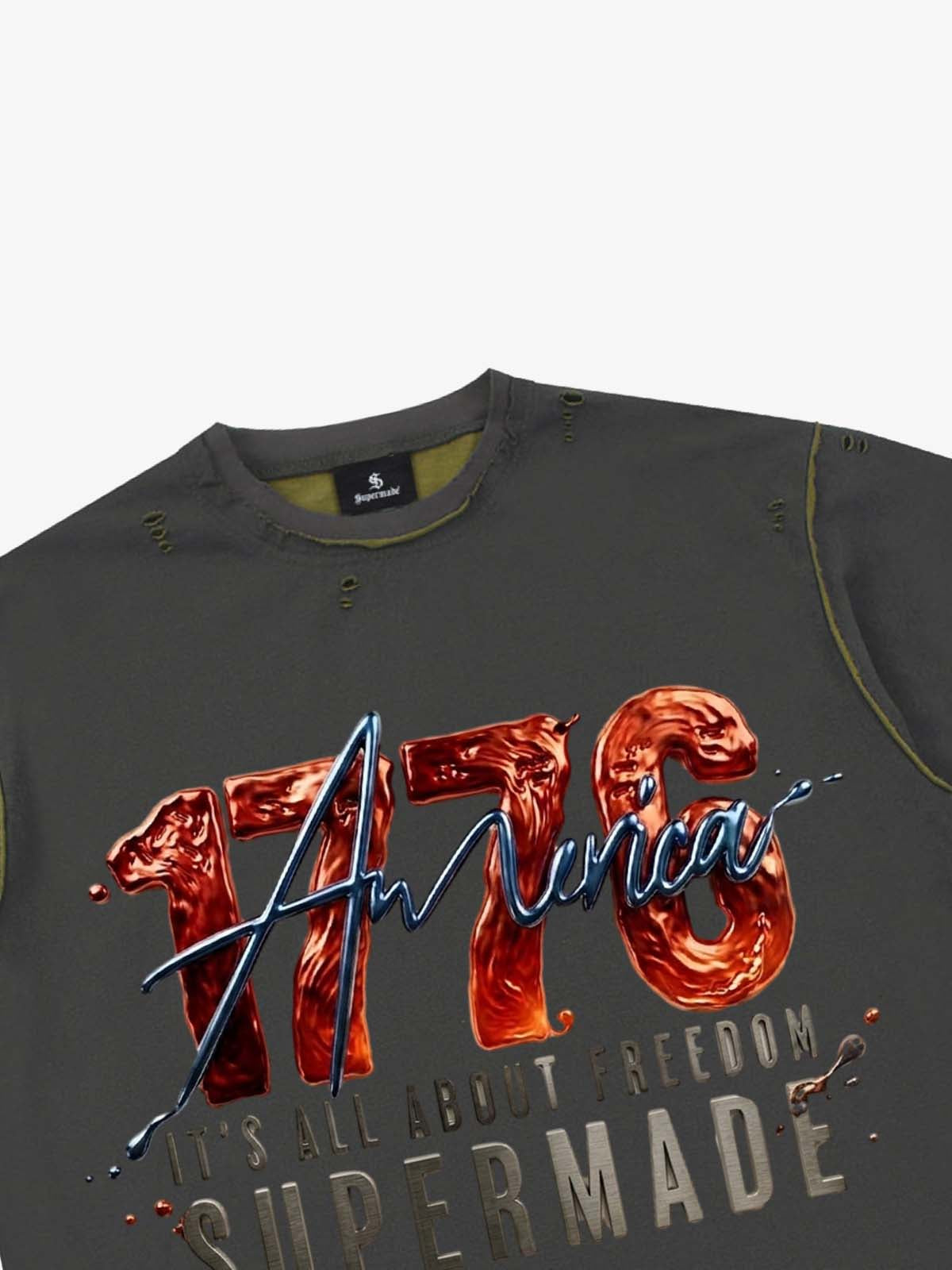 Liquid Metal Graphic Washed T-Shirt