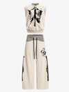 Skeleton Graphic Sleeveless Top and Pants Set - 2628 