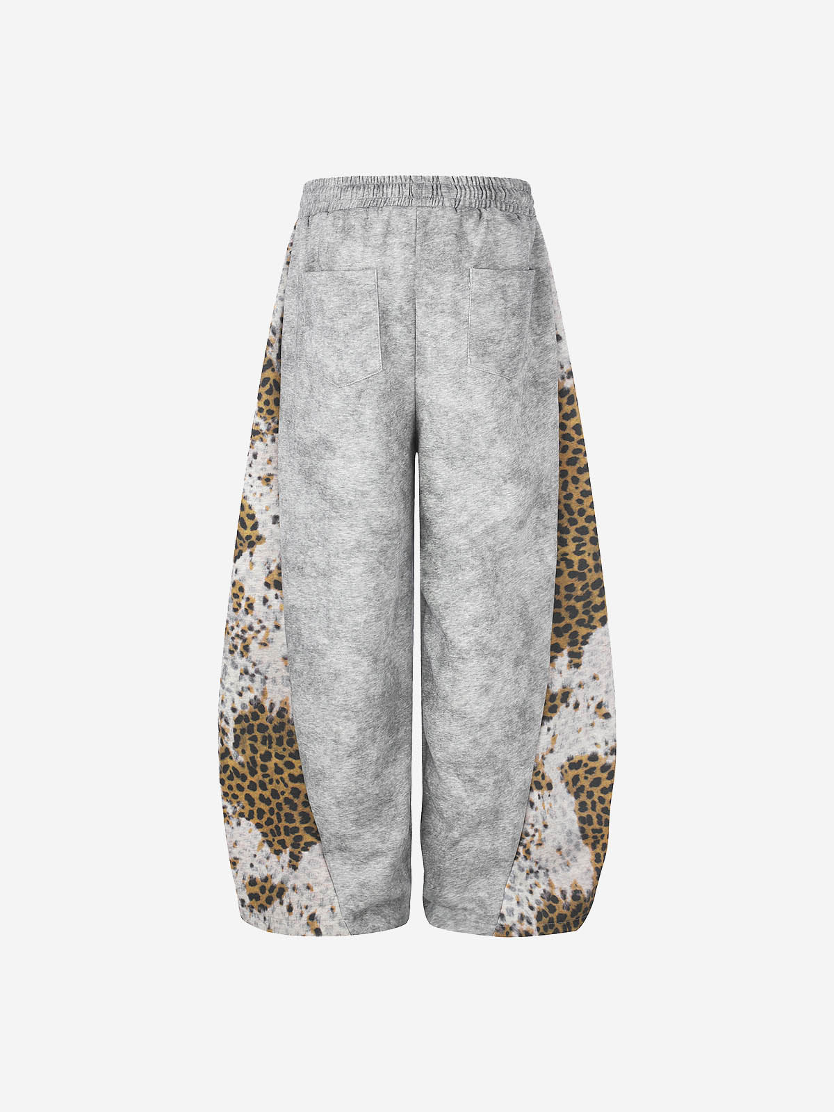 Rhinestone Logo Leopard Patchwork Sweatpants 