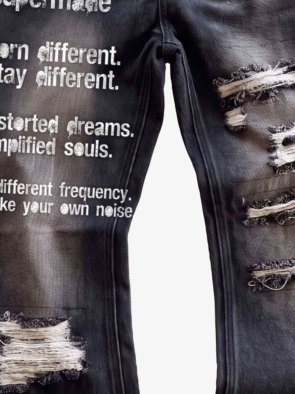 Distressed Ripped Slim Jeans