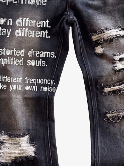Distressed Ripped Slim Jeans