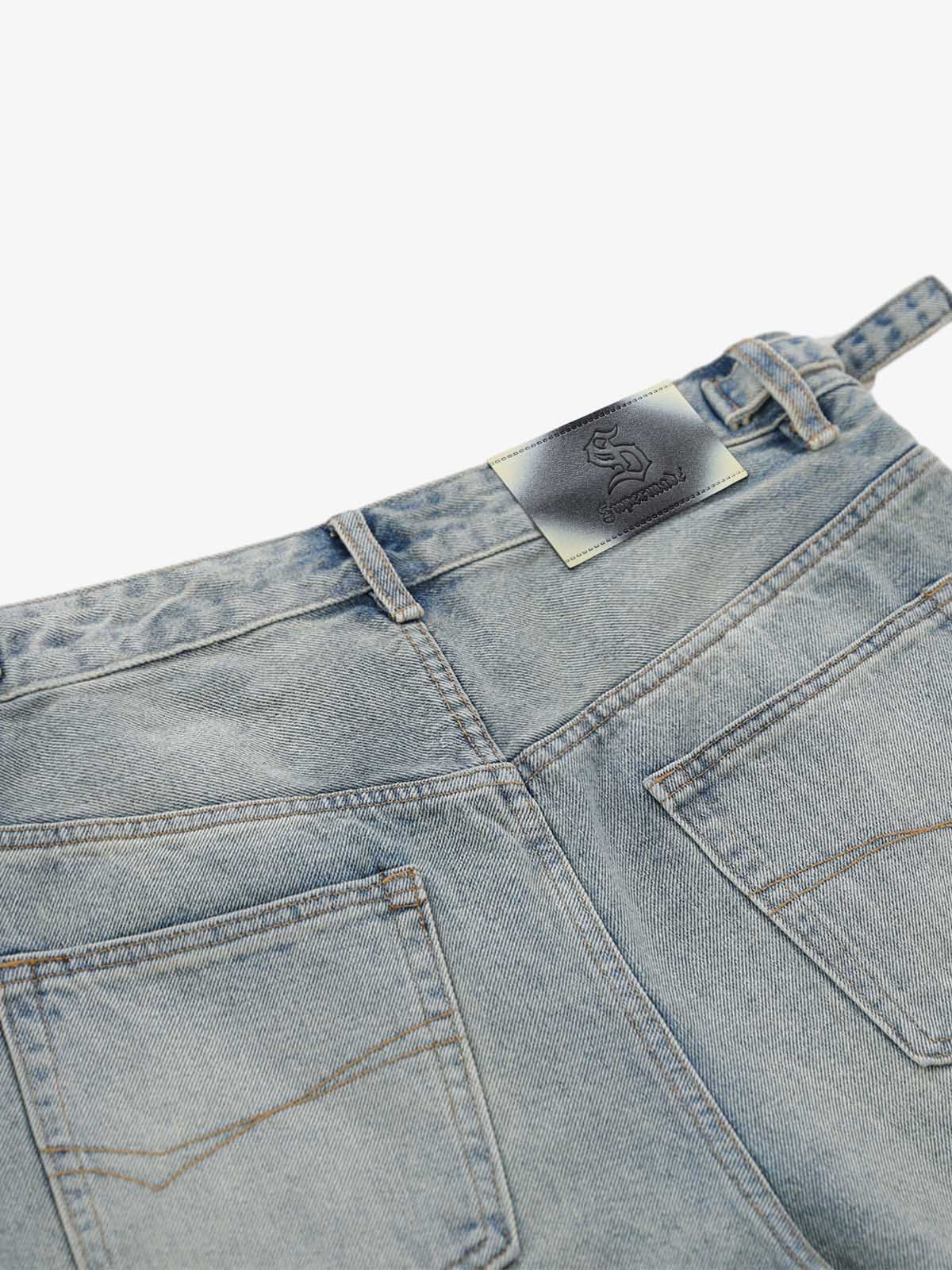 Rhinestone Embellished Denim Shorts