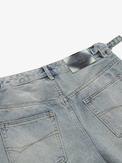 Rhinestone Embellished Denim Shorts