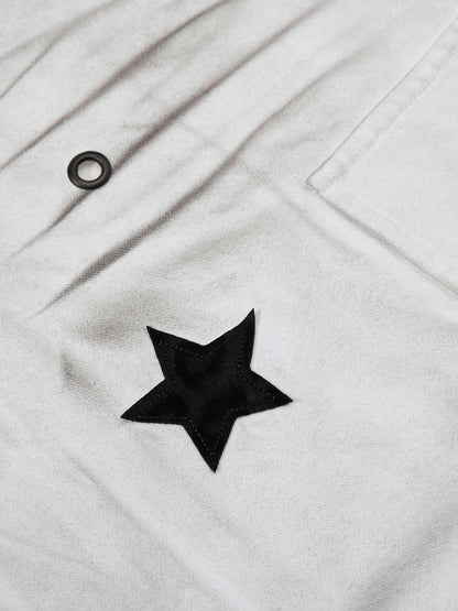 Vintage Star Detail Washed Cargo Jeans
