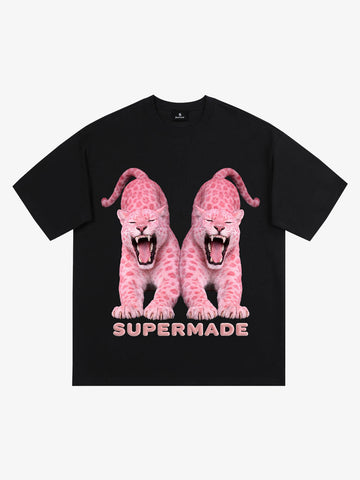 Vintage Pink Leopard Graphic T-Shirt 