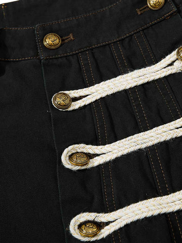 Military Button Baggy Cargo Pants – Napoleon Style Utility Streetwear