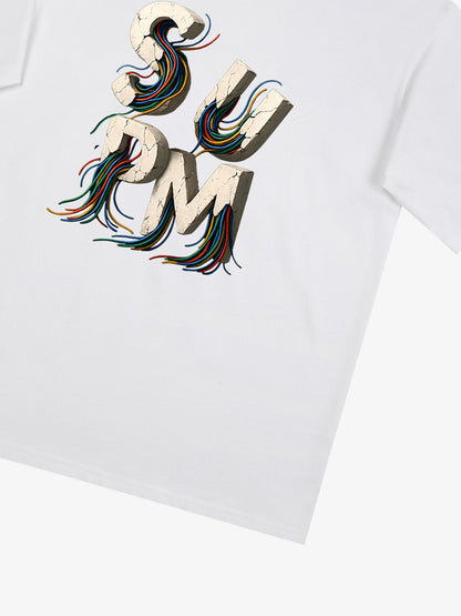 SPMD Letter Cable Graphic T-Shirt 