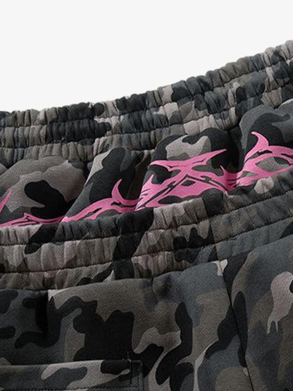 Y2K Camo Pink Print Barrel Sweatpants