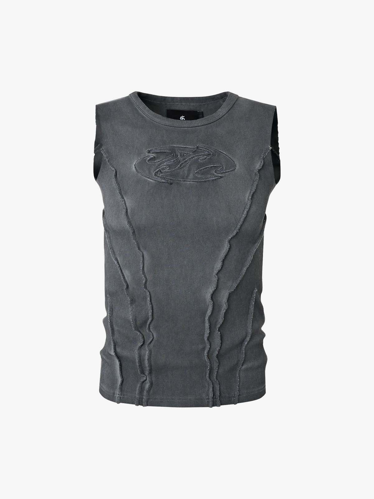 Exposed Seams Washed Knit Vest