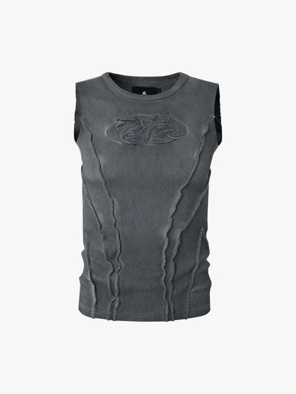 Exposed Seams Washed Knit Vest