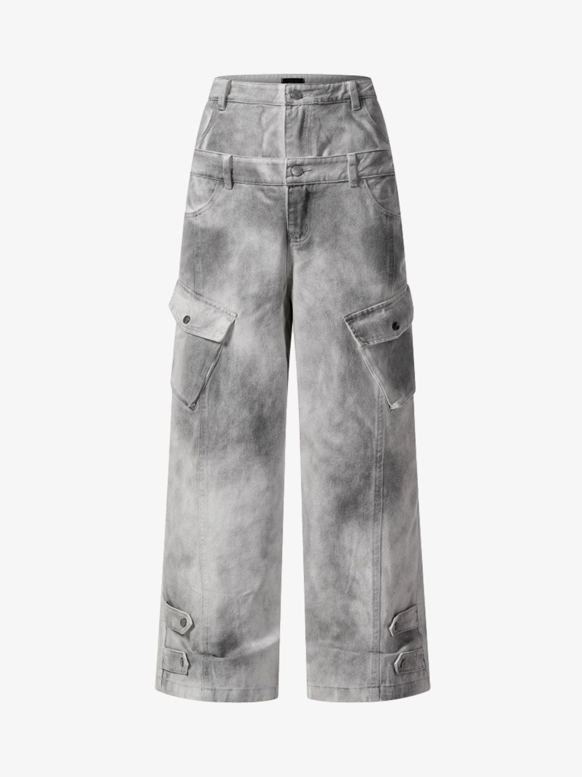 Vintage Double Waist Utility Cargo Jeans