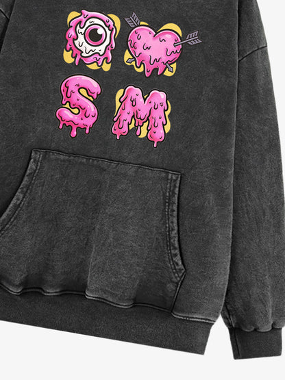 Street Dripping Letter Eyeball Graffiti Hoodie 